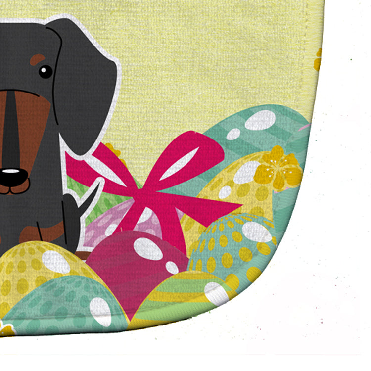 Easter Eggs Dachshund Black Tan Baby Bib Easy-Clean Baby Bib Baby Feeding Accessory Baby Mealtime Essential, 10 x 13, Multicolor