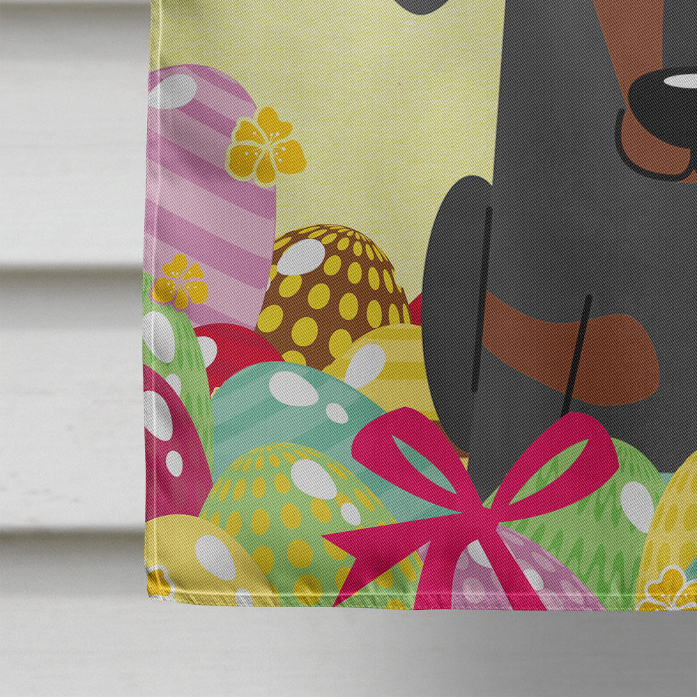 Easter Eggs Dachshund Black Tan House Flag 28x40 Porch Sleeve Pole Decorative Outside Yard Banner Artwork Wall Hanging, Polyester