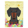 Easter Eggs Dachshund Black Tan House Flag 28x40 Porch Sleeve Pole Decorative Outside Yard Banner Artwork Wall Hanging, Polyester