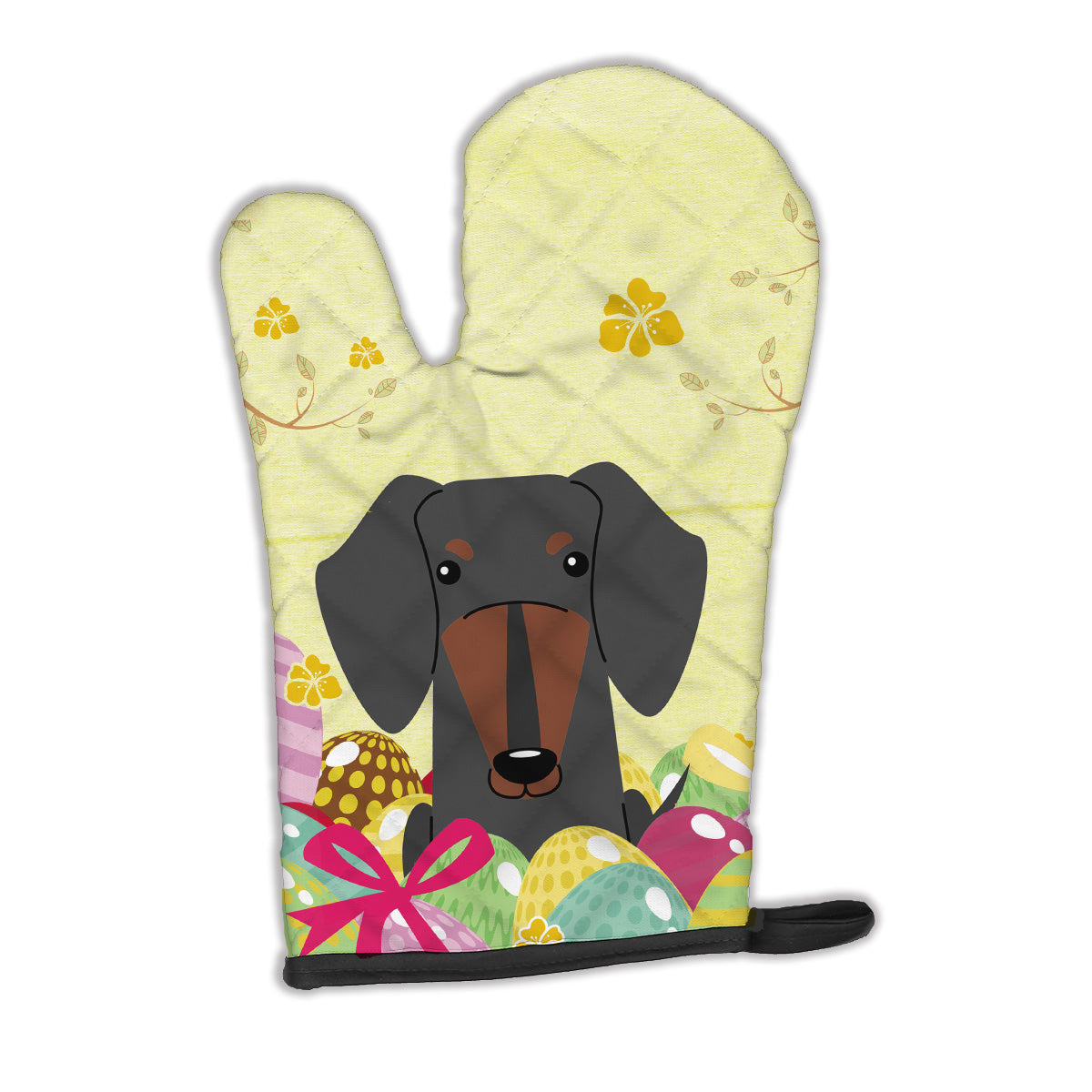 Easter Eggs Dachshund Black Tan Oven Mitt Heat Resistant Thick Oven Mitt for Hot Pans and Oven, Kitchen Mitt Protect Hands, Cooking Baking Glove