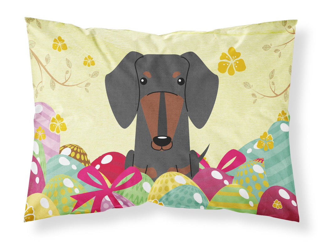 Easter Eggs Dachshund Black Tan Standard Pillowcase Lightweight Super Soft Easy Care Decorative Artwork Pillowcase, Standard
