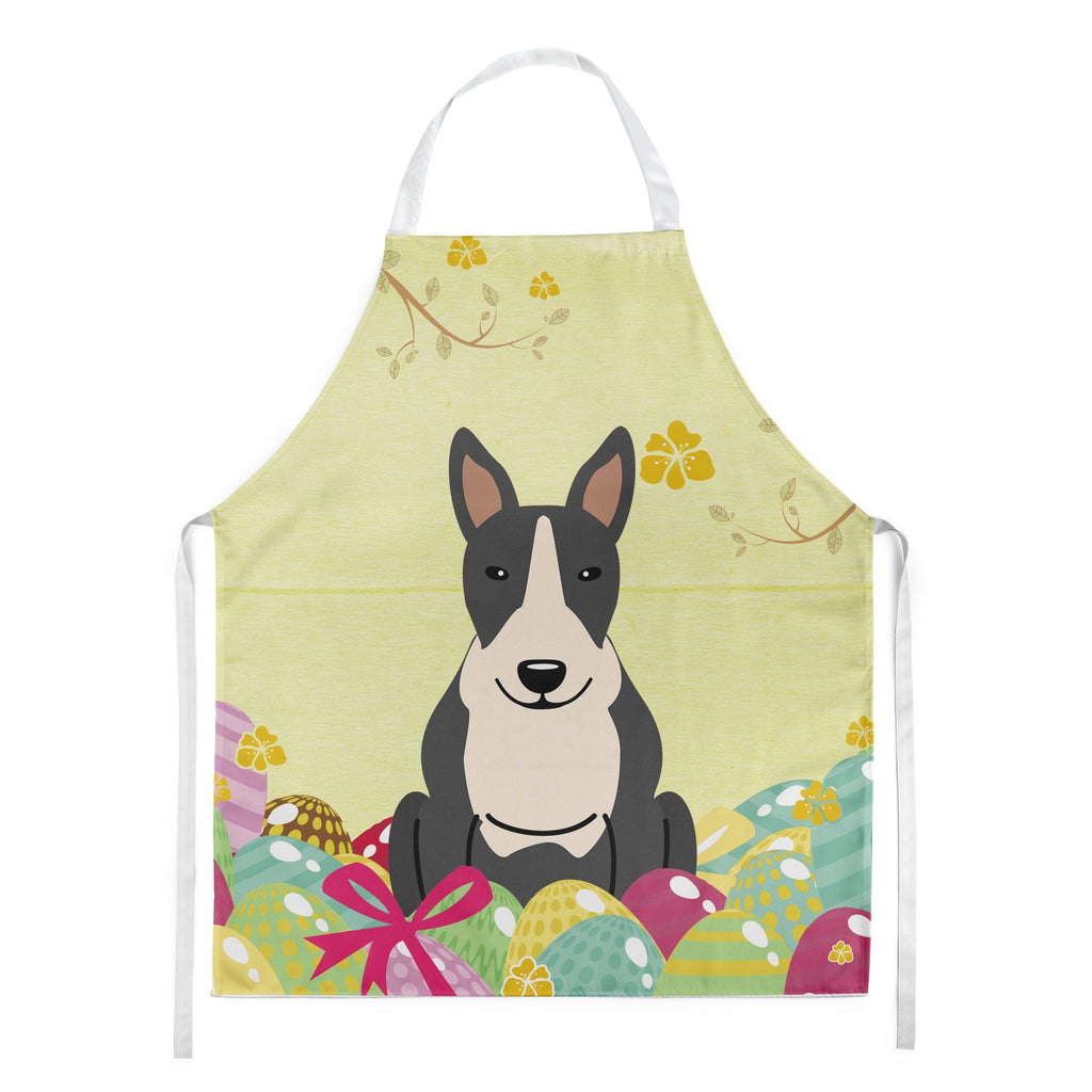 Easter Eggs Bull Terrier Black White Apron Cooking Kitchen Server Baking Crafts Gardening for Adult Women Men, Unisex, Large, Multicolor