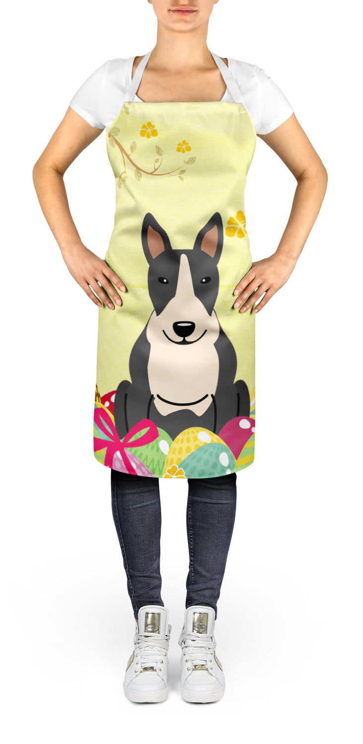 Easter Eggs Bull Terrier Black White Apron Cooking Kitchen Server Baking Crafts Gardening for Adult Women Men, Unisex, Large, Multicolor