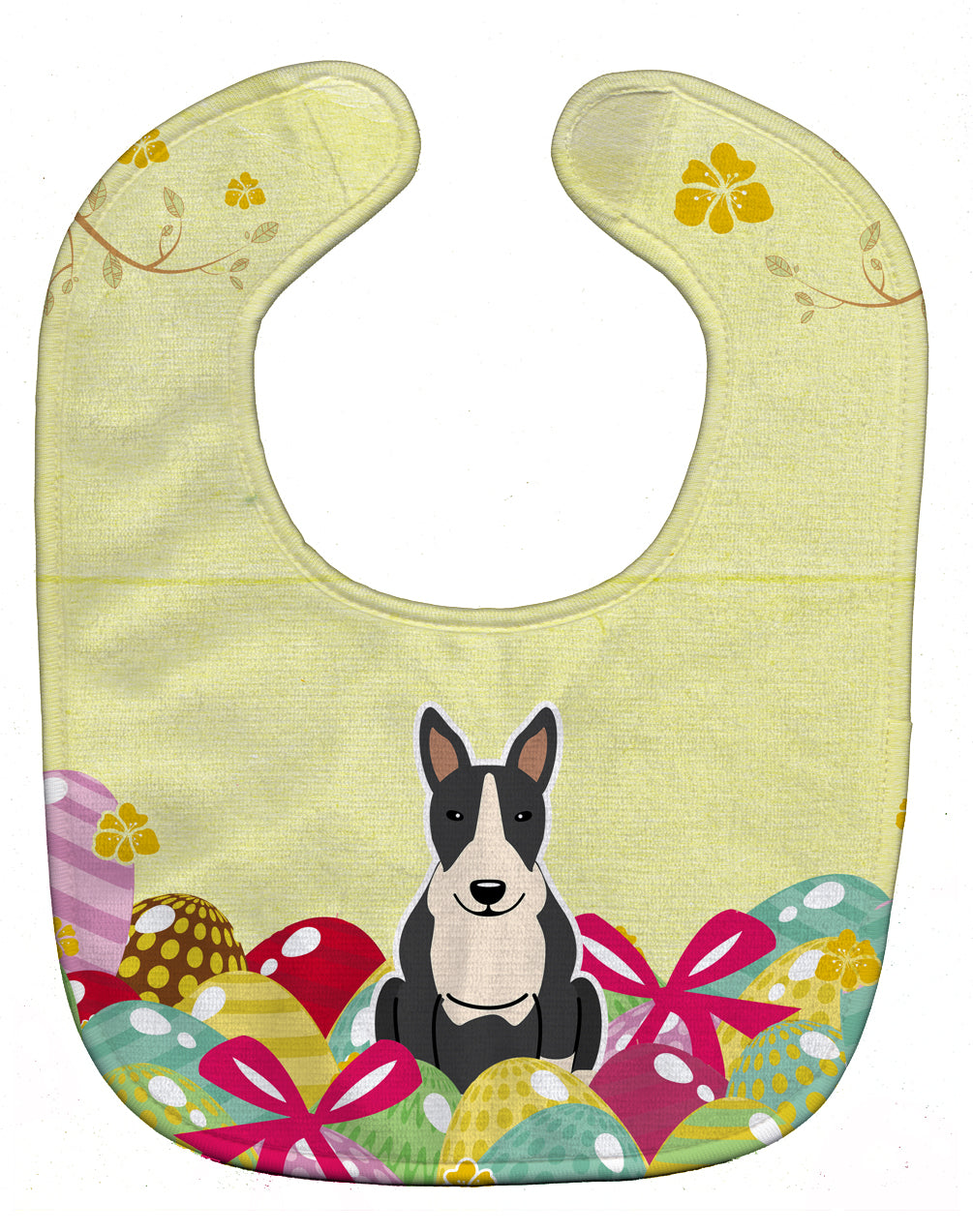 Easter Eggs Bull Terrier Black White Baby Bib Easy-Clean Baby Bib Baby Feeding Accessory Baby Mealtime Essential, 10 x 13, Multicolor
