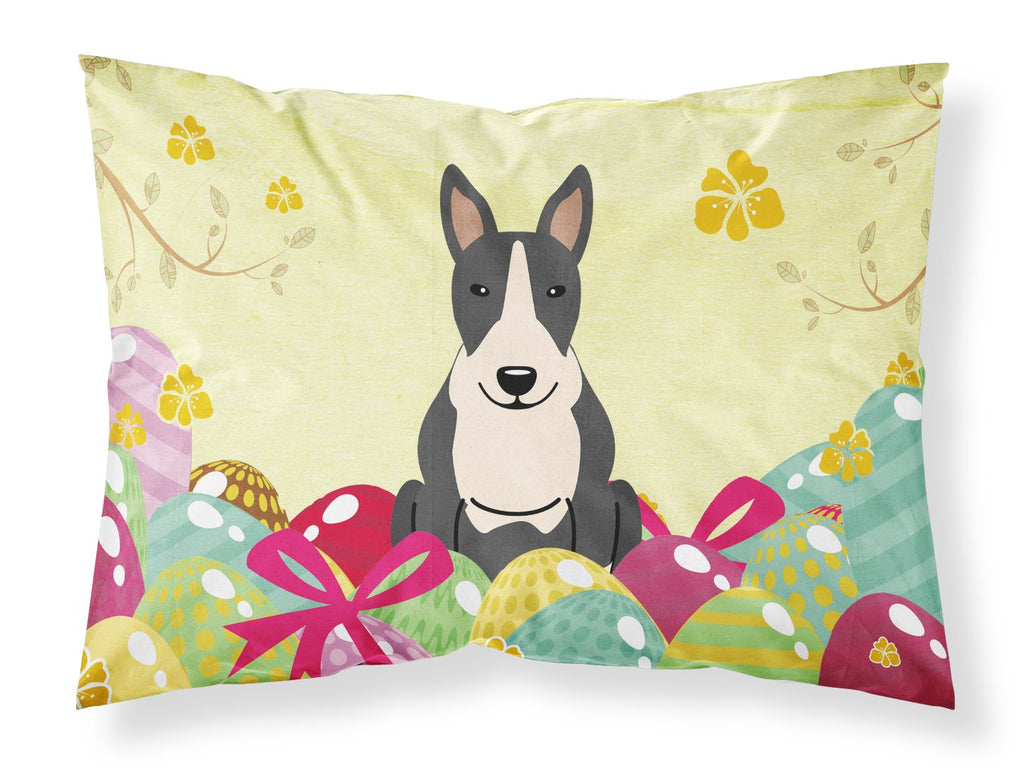 Easter Eggs Bull Terrier Black White Standard Pillowcase Lightweight Super Soft Easy Care Decorative Artwork Pillowcase, Standard