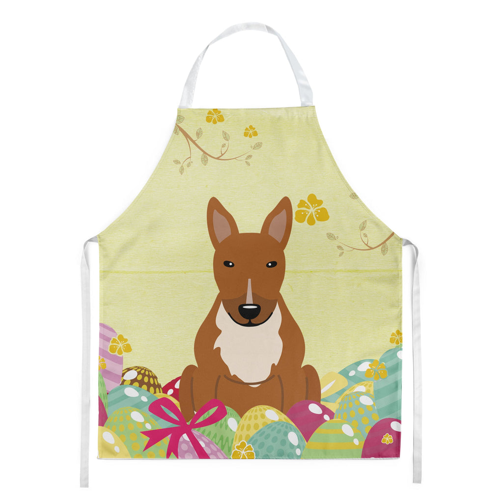 Easter Eggs Bull Terrier Red Apron Cooking Kitchen Server Baking Crafts Gardening for Adult Women Men, Unisex, Large, Multicolor