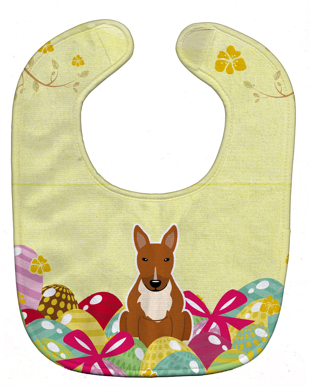 Easter Eggs Bull Terrier Red Baby Bib Easy-Clean Baby Bib Baby Feeding Accessory Baby Mealtime Essential, 10 x 13, Multicolor