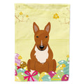 Easter Eggs Bull Terrier Red House Flag 28x40 Porch Sleeve Pole Decorative Outside Yard Banner Artwork Wall Hanging, Polyester