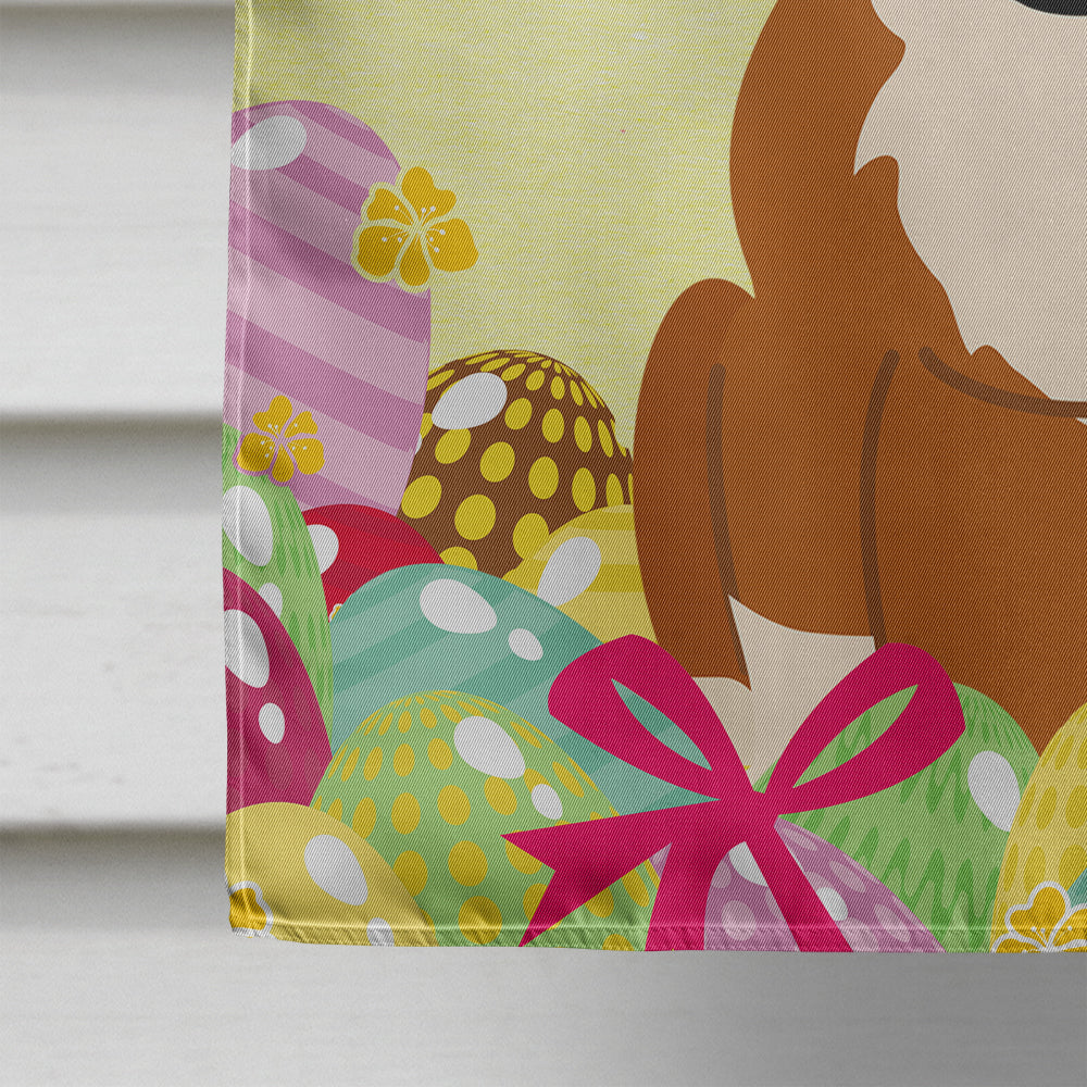 Easter Eggs Bull Terrier Red House Flag 28x40 Porch Sleeve Pole Decorative Outside Yard Banner Artwork Wall Hanging, Polyester