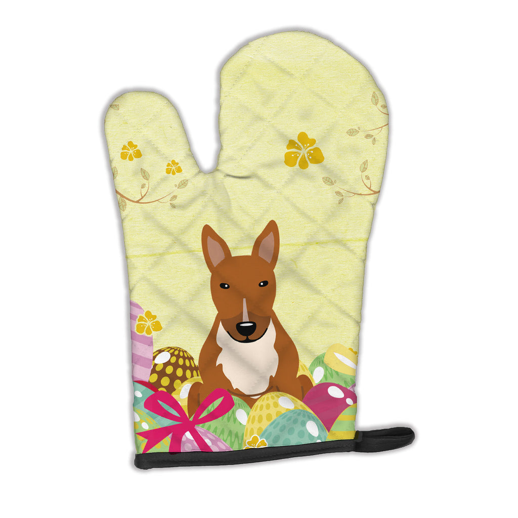 Easter Eggs Bull Terrier Red Oven Mitt Heat Resistant Thick Oven Mitt for Hot Pans and Oven, Kitchen Mitt Protect Hands, Cooking Baking Glove