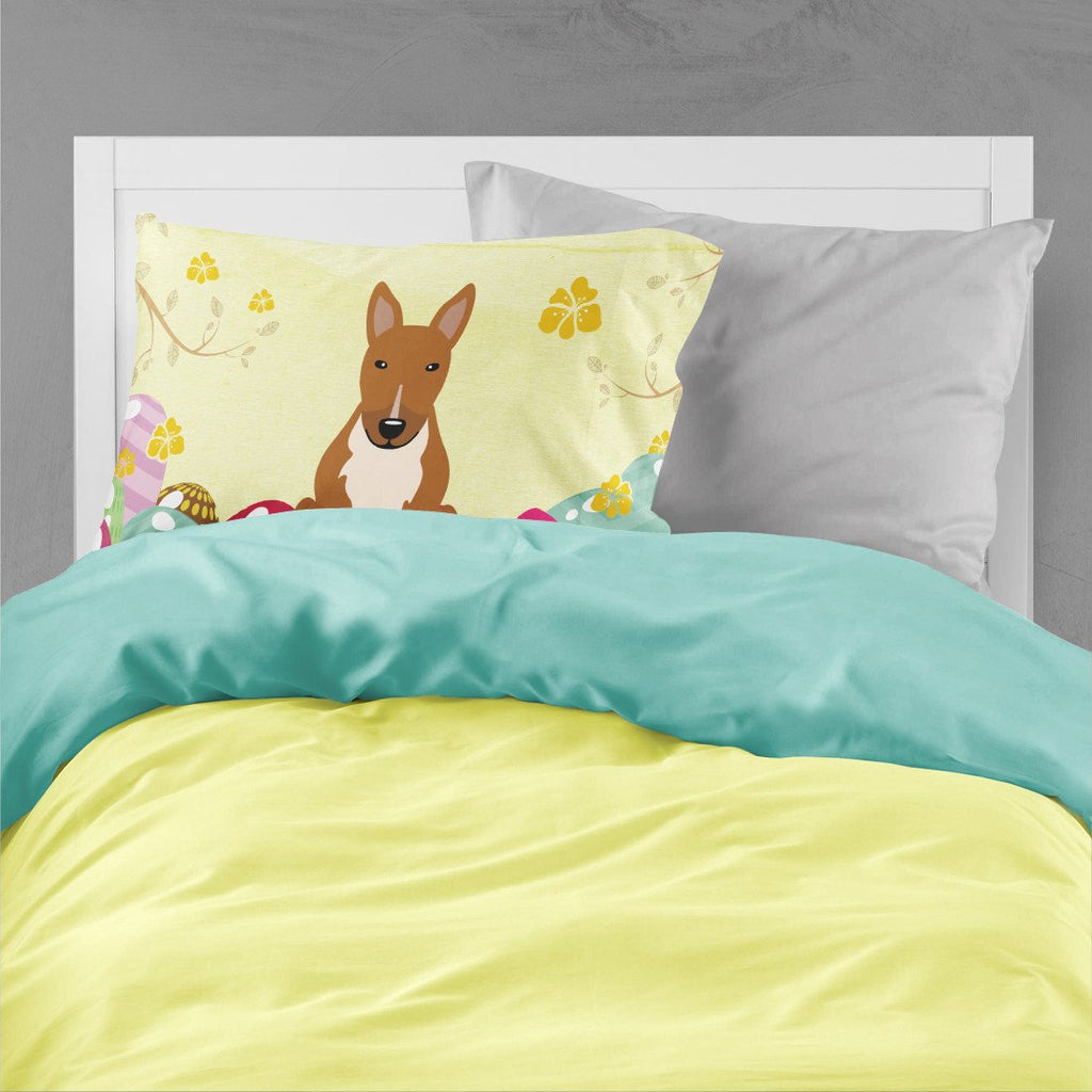 Easter Eggs Bull Terrier Red Standard Pillowcase Lightweight Super Soft Easy Care Decorative Artwork Pillowcase, Standard
