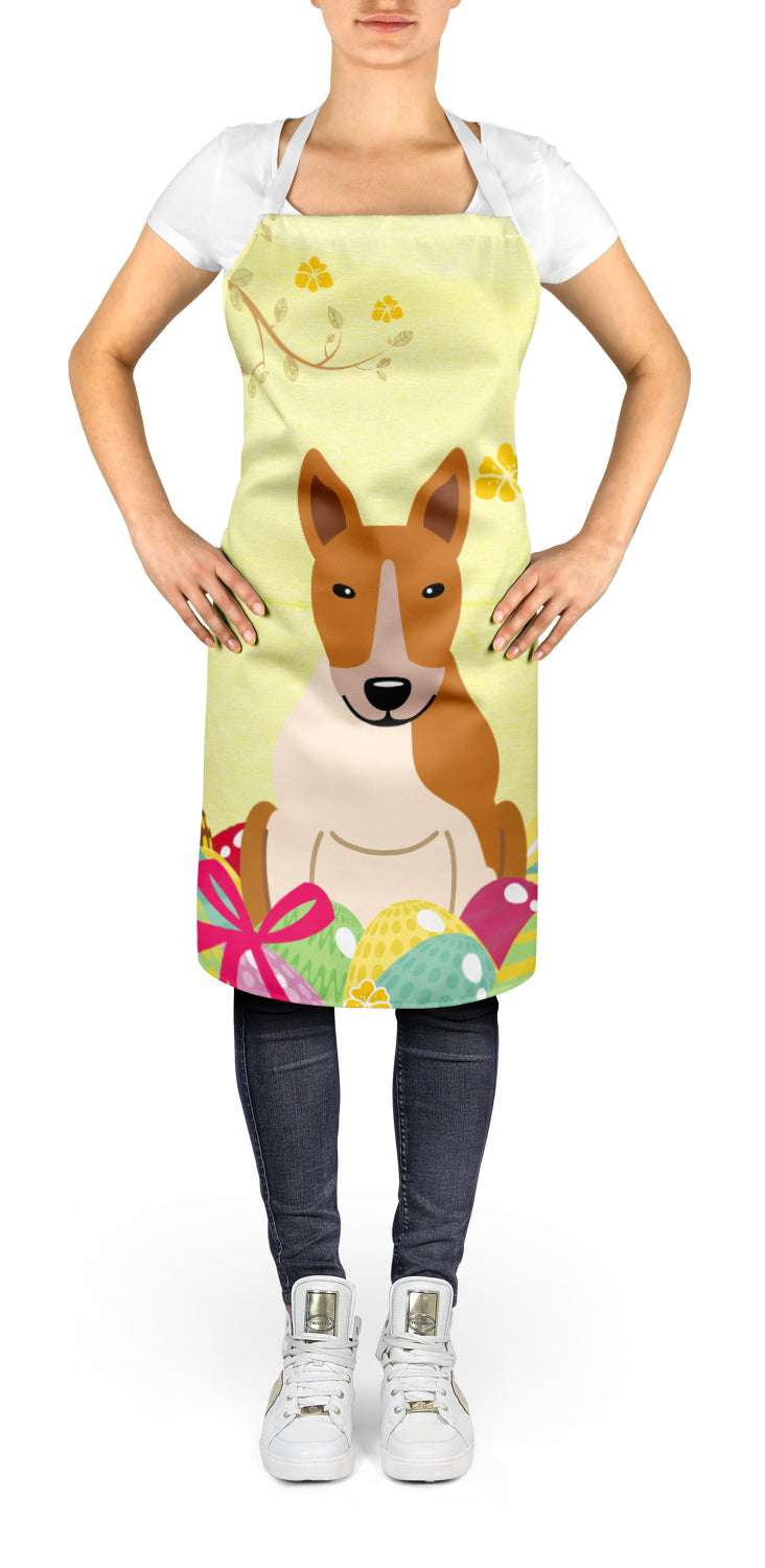 Easter Eggs Bull Terrier Red White Apron Cooking Kitchen Server Baking Crafts Gardening for Adult Women Men, Unisex, Large, Multicolor