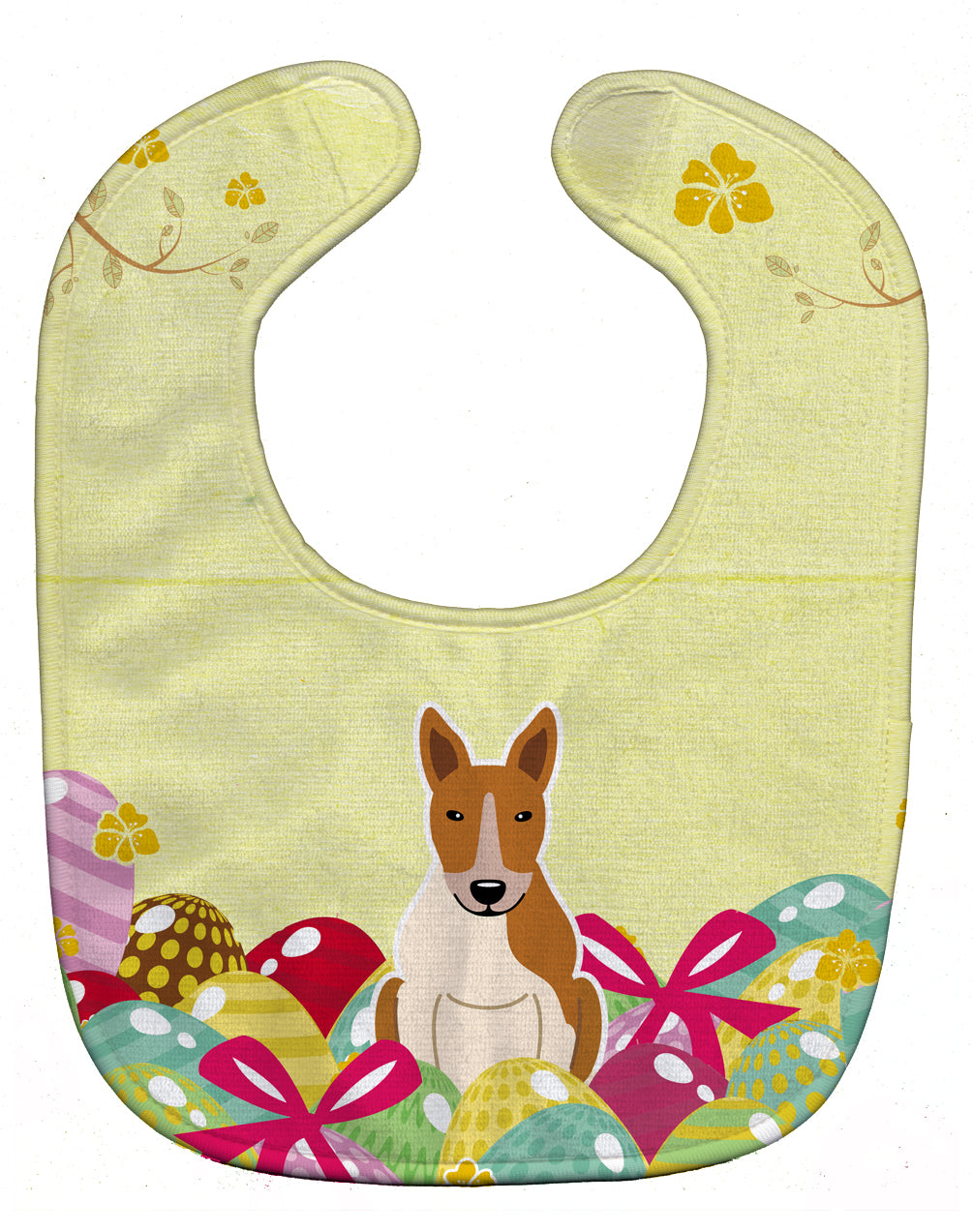 Easter Eggs Bull Terrier Red White Baby Bib Easy-Clean Baby Bib Baby Feeding Accessory Baby Mealtime Essential, 10 x 13, Multicolor