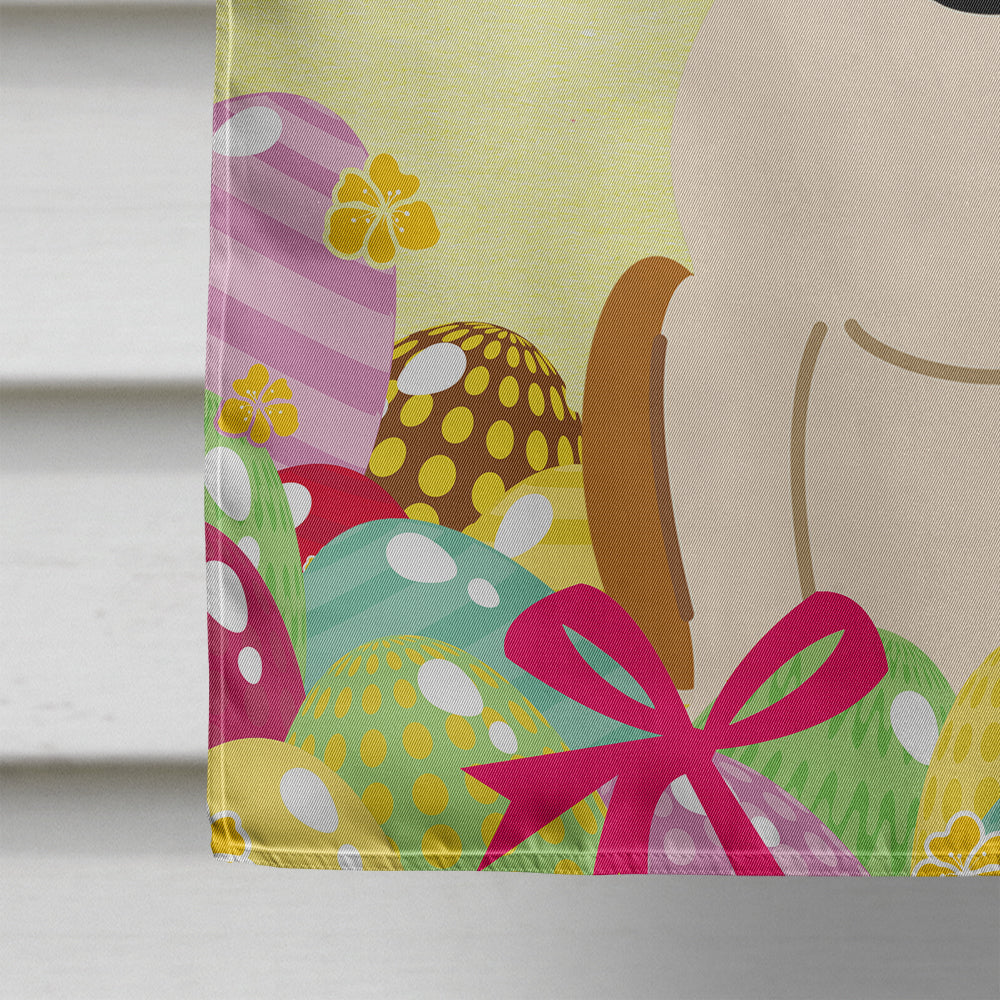 Easter Eggs Bull Terrier Red White House Flag 28x40 Porch Sleeve Pole Decorative Outside Yard Banner Artwork Wall Hanging, Polyester