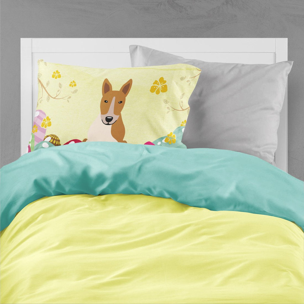 Easter Eggs Bull Terrier Red White Standard Pillowcase Lightweight Super Soft Easy Care Decorative Artwork Pillowcase, Standard