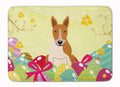 Easter Eggs Bull Terrier Red White Memory Foam Kitchen Mat Machine Washable Anti-Fatigue Cushion Comfort Bath or Kitchen Rug