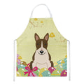 Easter Eggs Bull Terrier Dark Brindle Apron Cooking Kitchen Server Baking Crafts Gardening for Adult Women Men, Unisex, Large, Multicolor