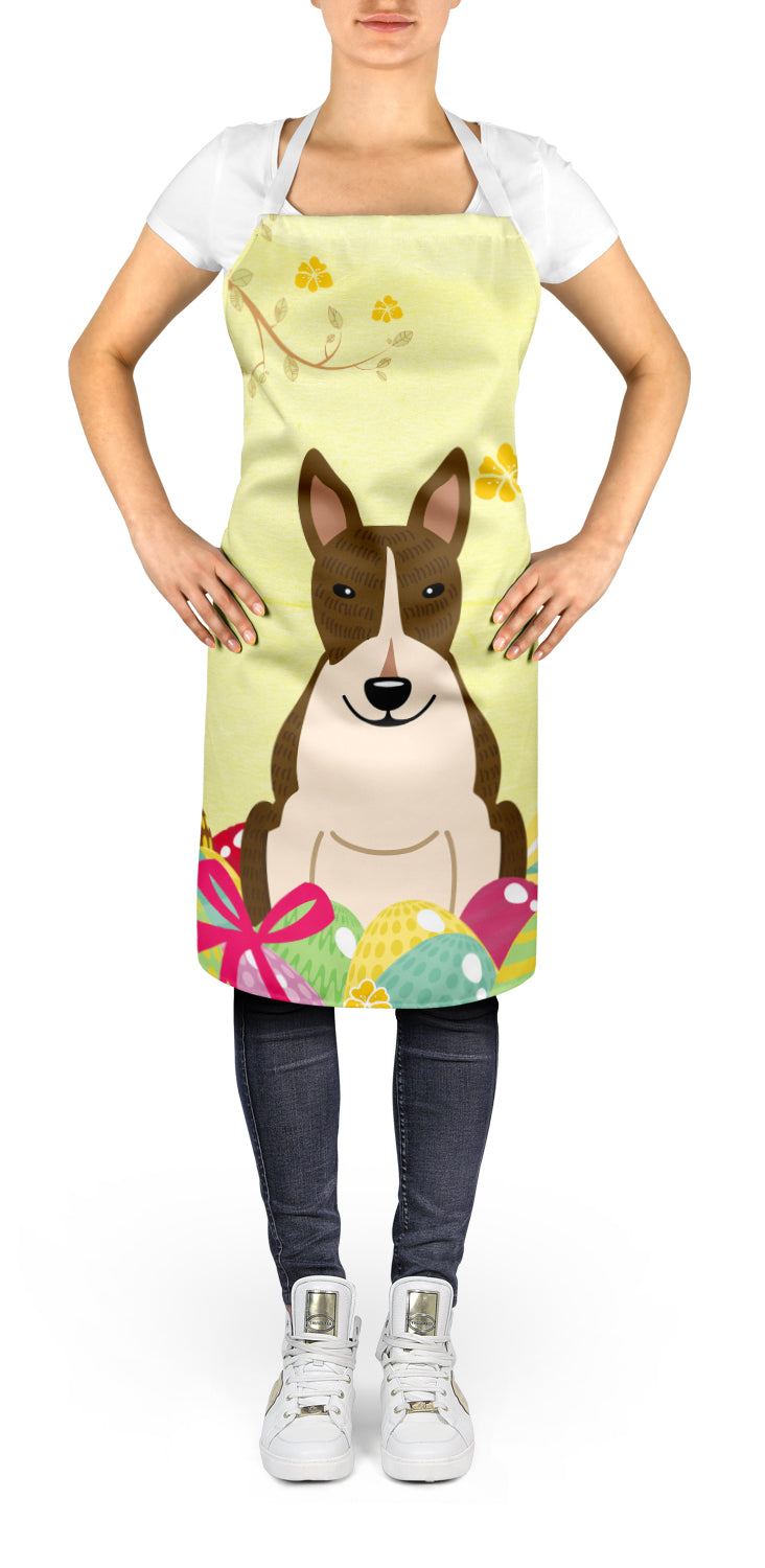 Easter Eggs Bull Terrier Dark Brindle Apron Cooking Kitchen Server Baking Crafts Gardening for Adult Women Men, Unisex, Large, Multicolor