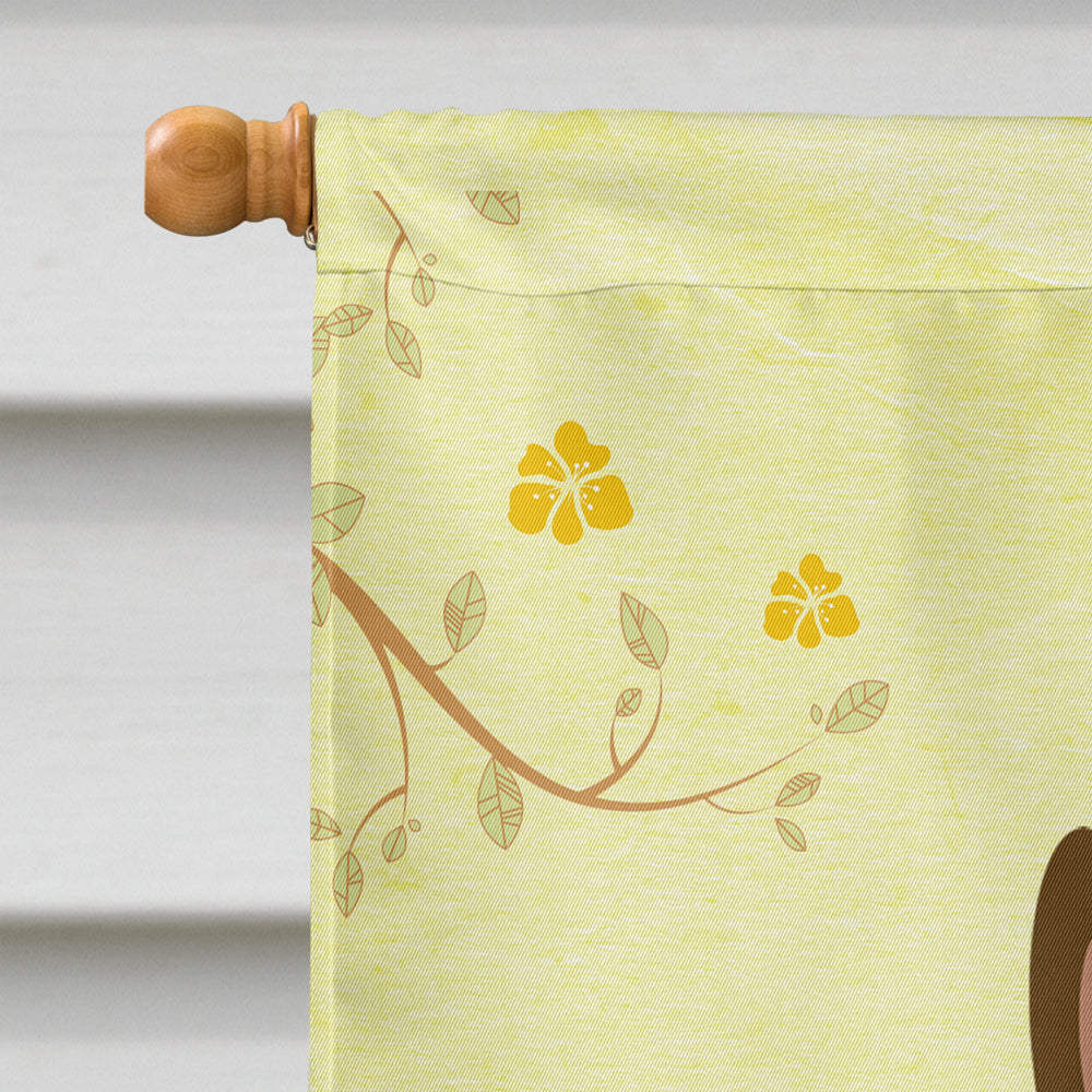 Easter Eggs Bull Terrier Dark Brindle House Flag 28x40 Porch Sleeve Pole Decorative Outside Yard Banner Artwork Wall Hanging, Polyester