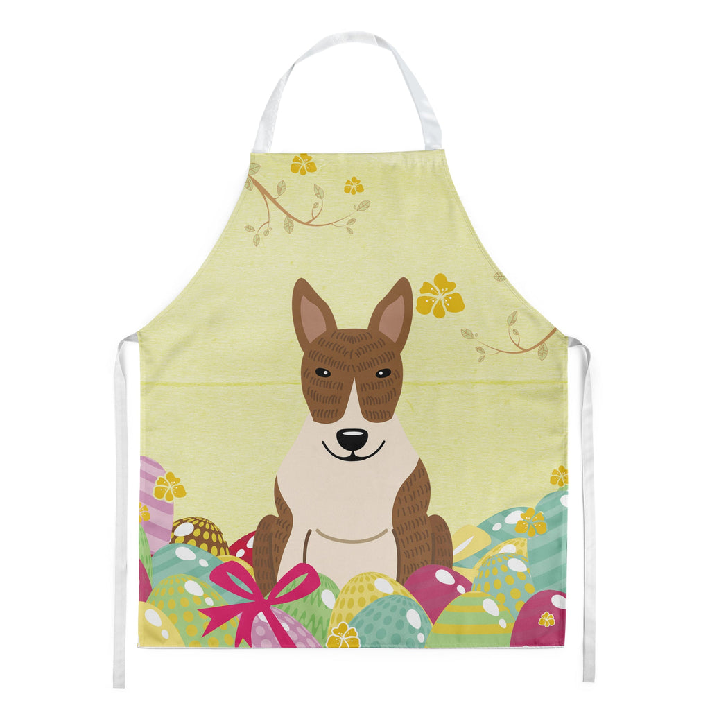 Easter Eggs Bull Terrier Brindle Apron Cooking Kitchen Server Baking Crafts Gardening for Adult Women Men, Unisex, Large, Multicolor