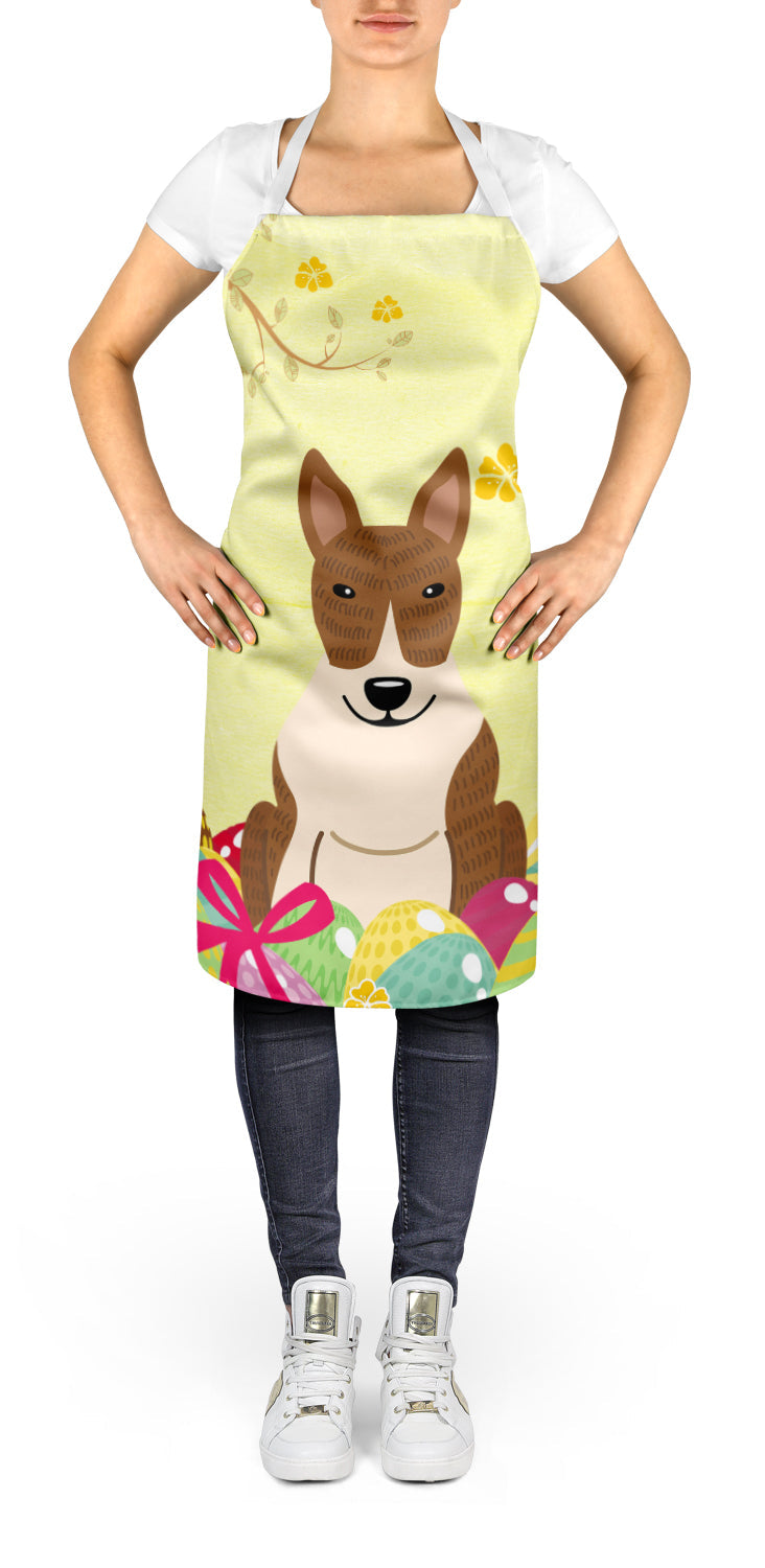Easter Eggs Bull Terrier Brindle Apron Cooking Kitchen Server Baking Crafts Gardening for Adult Women Men, Unisex, Large, Multicolor