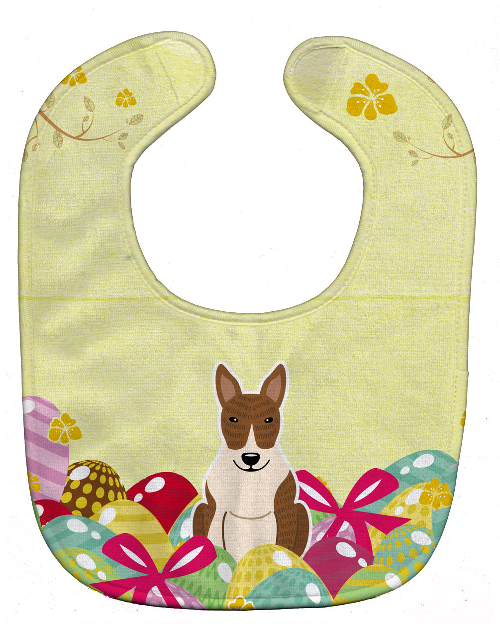 Easter Eggs Bull Terrier Brindle Baby Bib Easy-Clean Baby Bib Baby Feeding Accessory Baby Mealtime Essential, 10 x 13, Multicolor