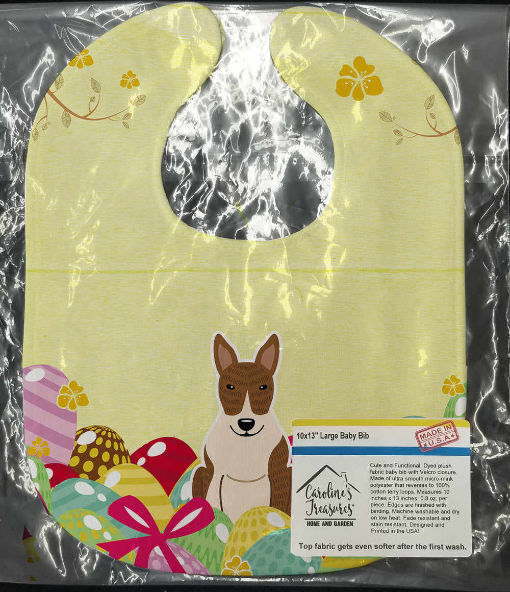 Easter Eggs Bull Terrier Brindle Baby Bib Easy-Clean Baby Bib Baby Feeding Accessory Baby Mealtime Essential, 10 x 13, Multicolor