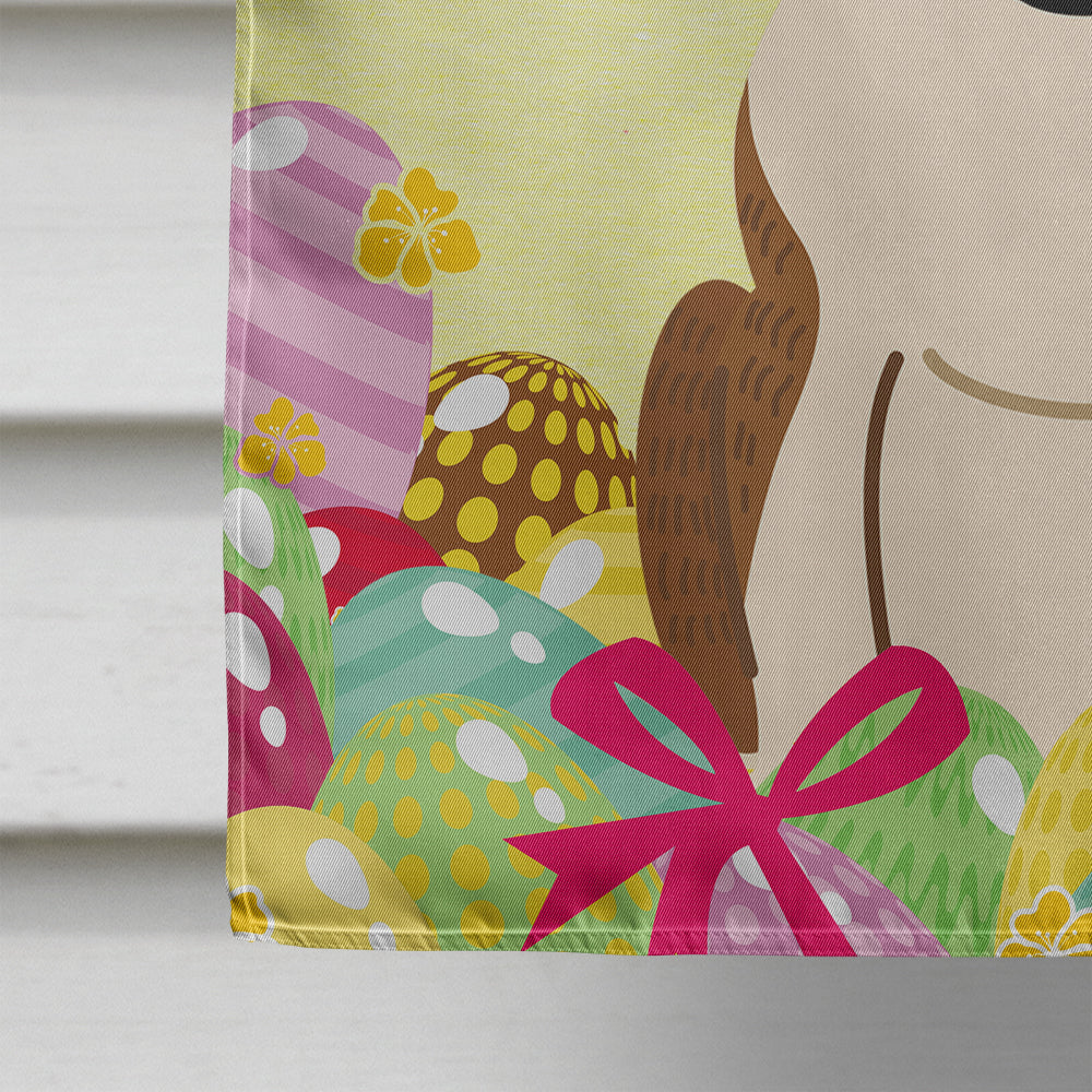 Easter Eggs Bull Terrier Brindle House Flag 28x40 Porch Sleeve Pole Decorative Outside Yard Banner Artwork Wall Hanging, Polyester