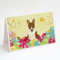 Easter Eggs Bull Terrier Brindle Greeting Cards Pack of 8 Blank Cards with Envelopes Whimsical A7 Size 5x7