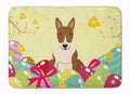 Easter Eggs Bull Terrier Brindle Memory Foam Kitchen Mat Machine Washable Anti-Fatigue Cushion Comfort Bath or Kitchen Rug