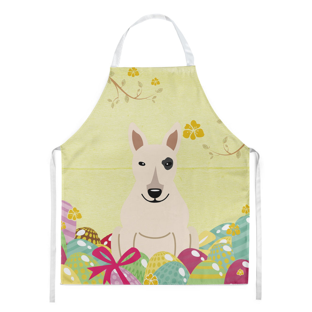 Easter Eggs Bull Terrier White Apron Cooking Kitchen Server Baking Crafts Gardening for Adult Women Men, Unisex, Large, Multicolor