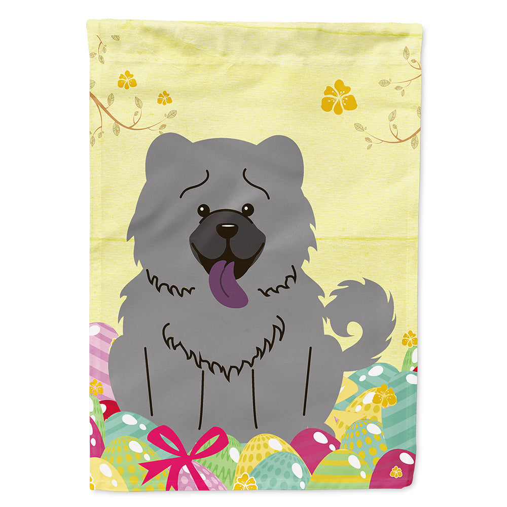Easter Eggs Chow Chow Blue House Flag 28x40 Porch Sleeve Pole Decorative Outside Yard Banner Artwork Wall Hanging, Polyester