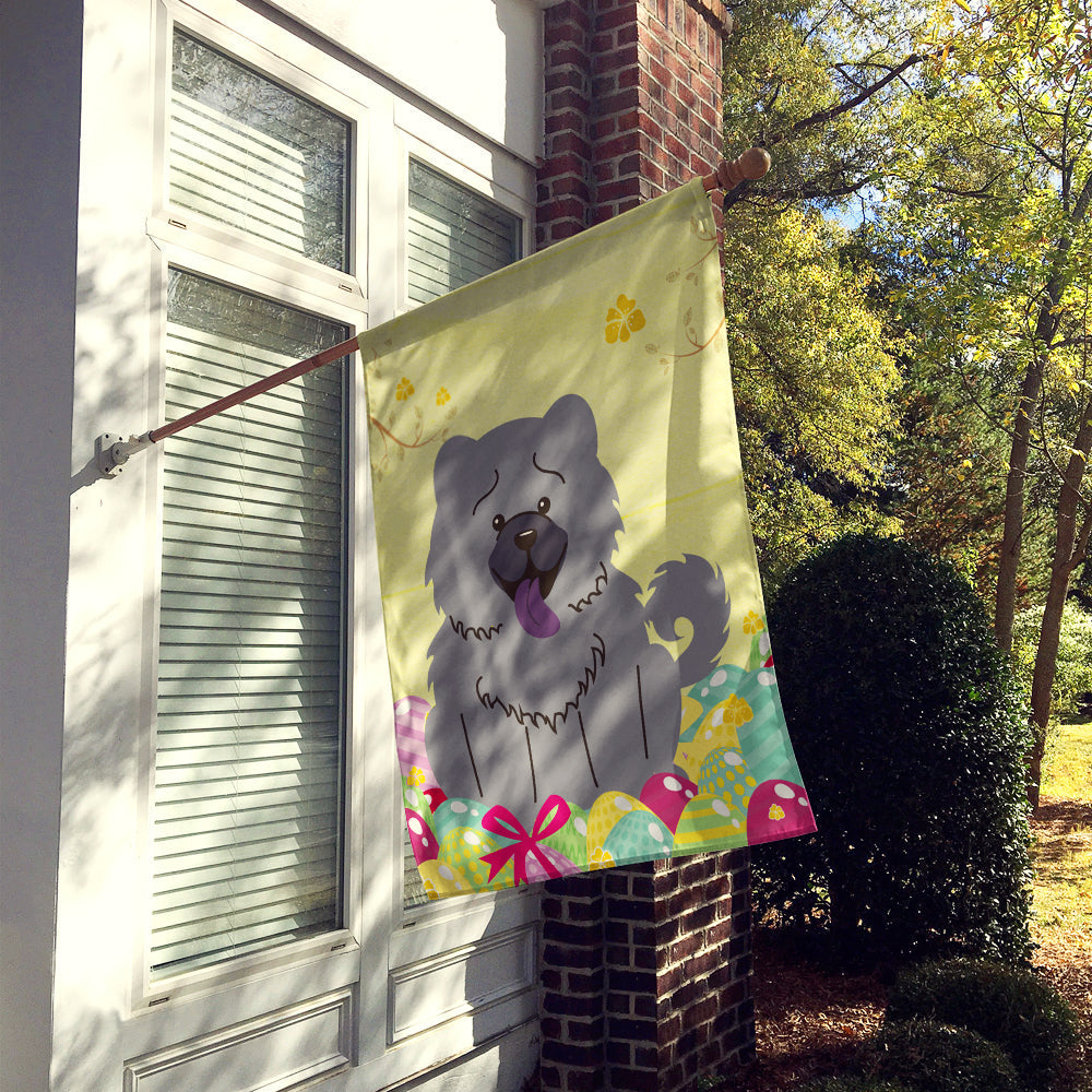 Easter Eggs Chow Chow Blue House Flag 28x40 Porch Sleeve Pole Decorative Outside Yard Banner Artwork Wall Hanging, Polyester