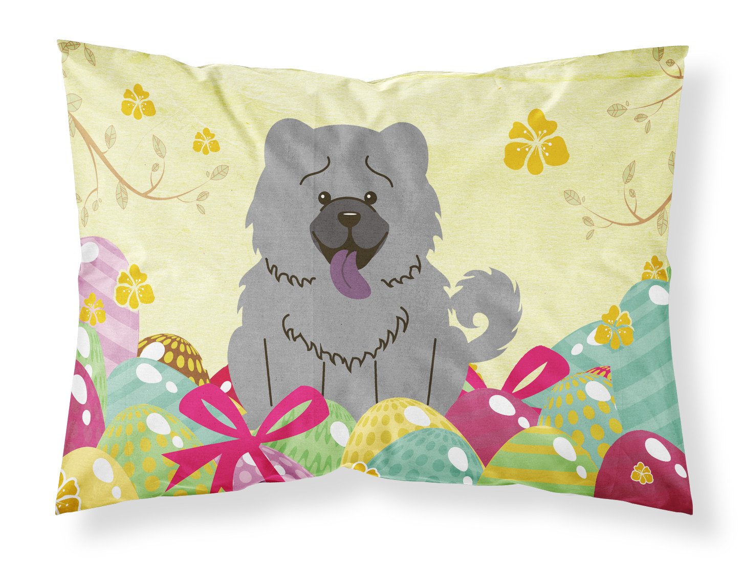Easter Eggs Chow Chow Blue Standard Pillowcase Lightweight Super Soft Easy Care Decorative Artwork Pillowcase, Standard