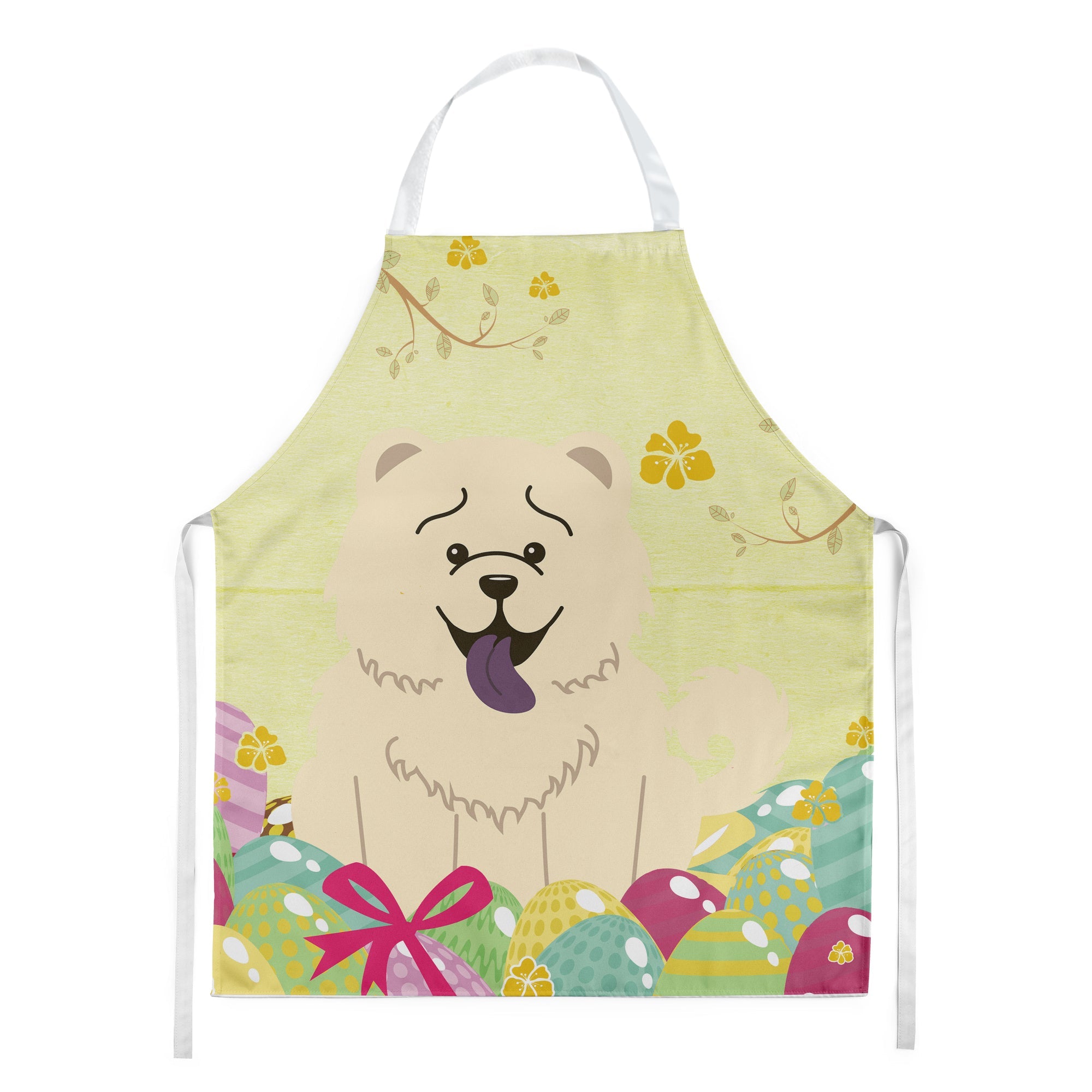 Easter Eggs Chow Chow White Apron Cooking Kitchen Server Baking Crafts Gardening for Adult Women Men, Unisex, Large, Multicolor