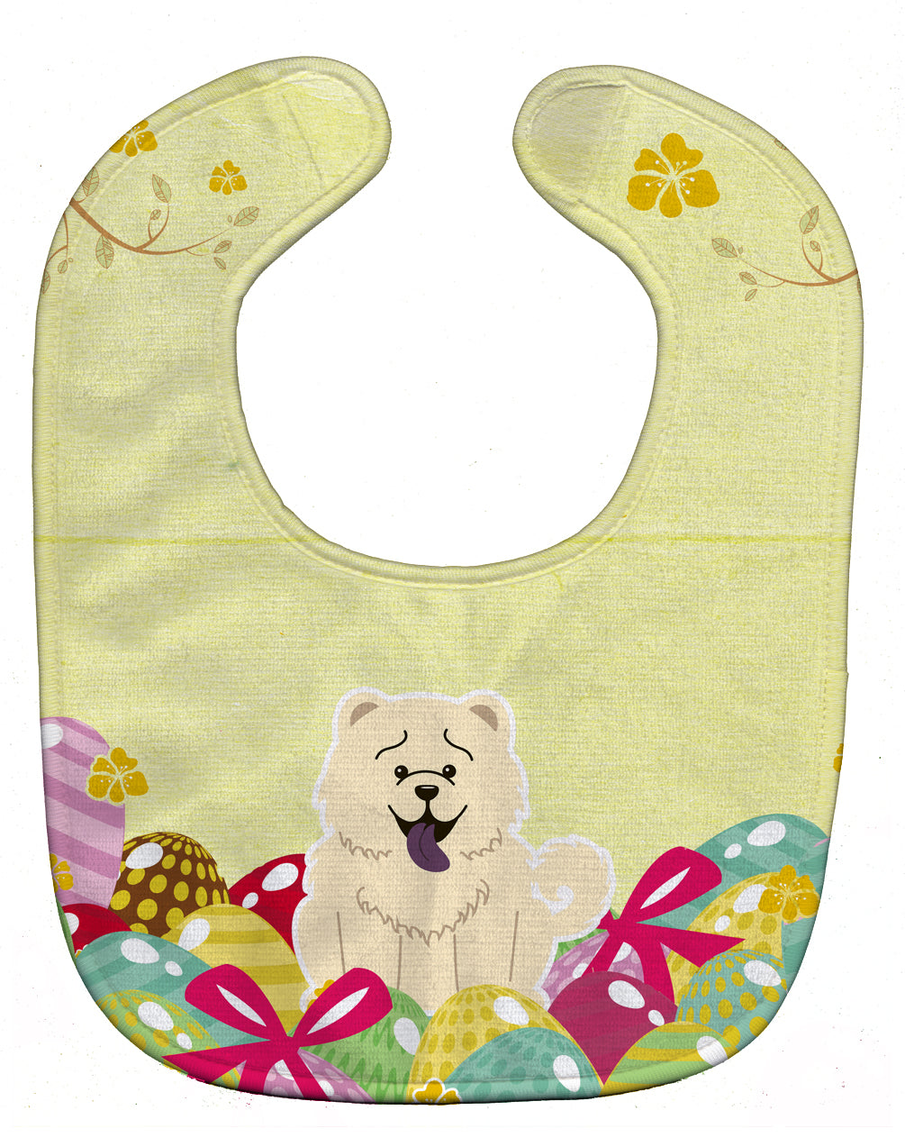 Easter Eggs Chow Chow White Baby Bib Easy-Clean Baby Bib Baby Feeding Accessory Baby Mealtime Essential, 10 x 13, Multicolor