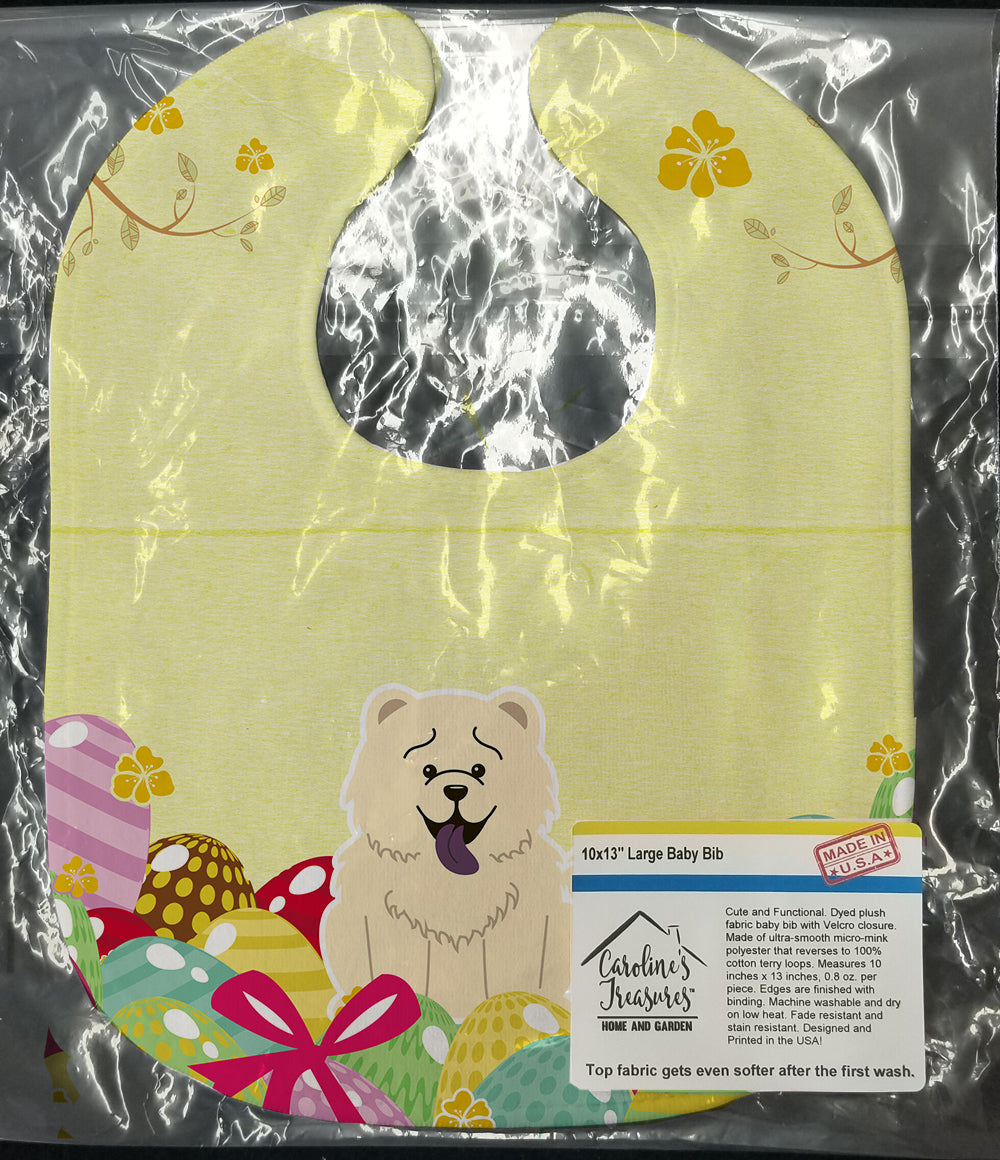 Easter Eggs Chow Chow White Baby Bib Easy-Clean Baby Bib Baby Feeding Accessory Baby Mealtime Essential, 10 x 13, Multicolor