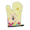 Easter Eggs Chow Chow White Oven Mitt Heat Resistant Thick Oven Mitt for Hot Pans and Oven, Kitchen Mitt Protect Hands, Cooking Baking Glove