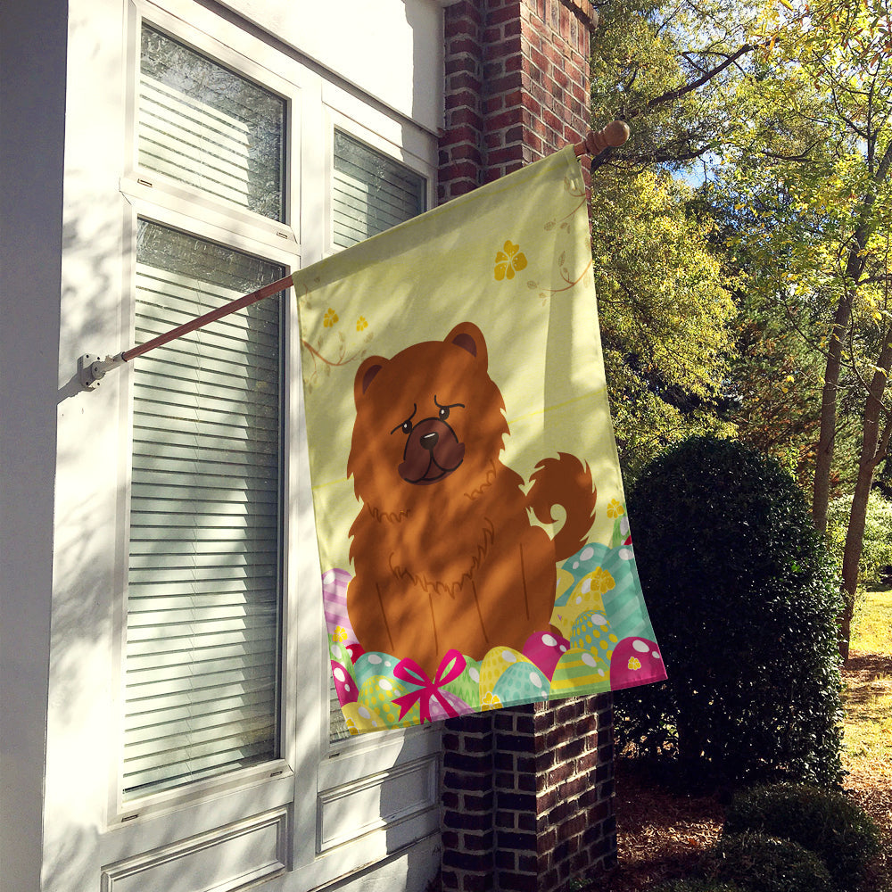 Easter Eggs Chow Chow Red House Flag 28x40 Porch Sleeve Pole Decorative Outside Yard Banner Artwork Wall Hanging, Polyester