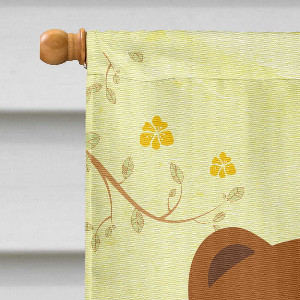 Easter Eggs Chow Chow Red House Flag 28x40 Porch Sleeve Pole Decorative Outside Yard Banner Artwork Wall Hanging, Polyester