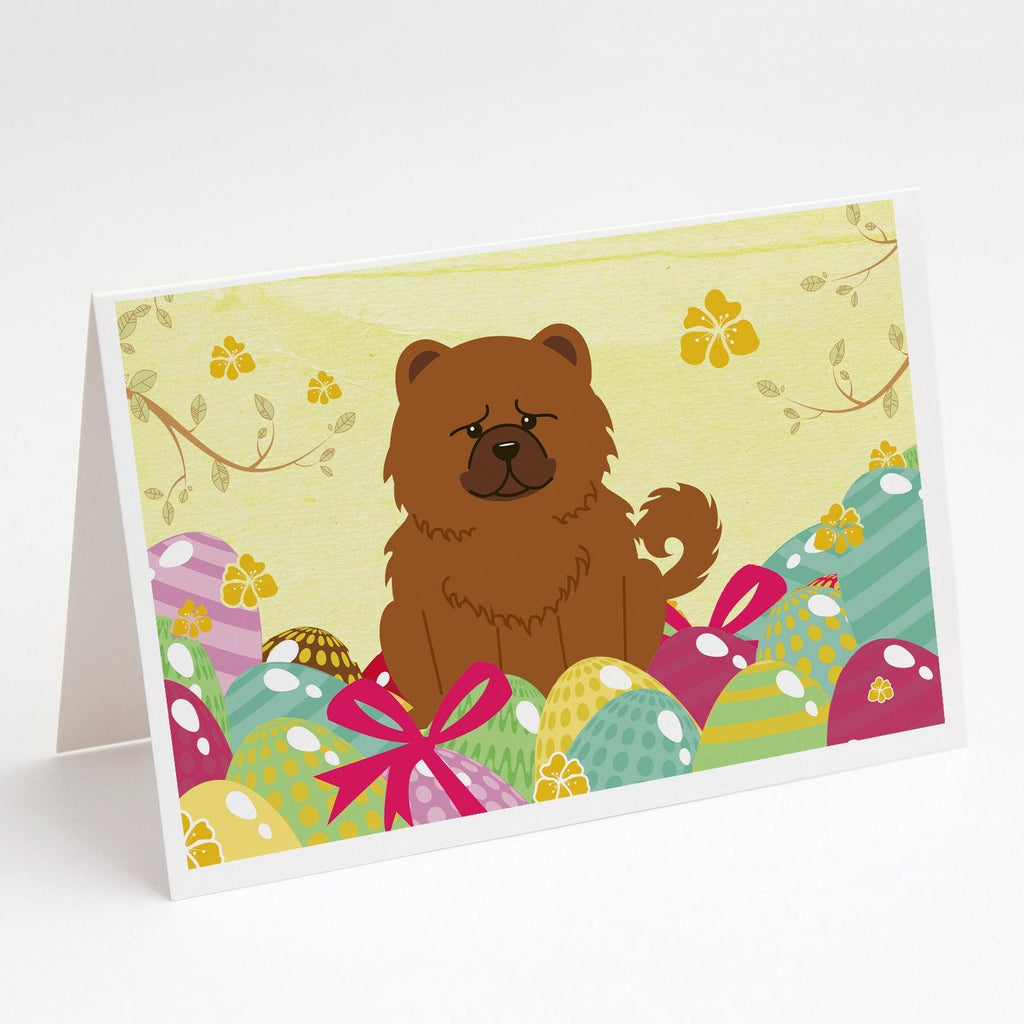 Easter Eggs Chow Chow Red Greeting Cards Pack of 8 Blank Cards with Envelopes Whimsical A7 Size 5x7