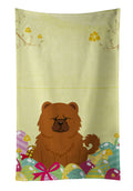 Easter Eggs Chow Chow Red Kitchen Towel Velour Plush Front and Cotton Loop Back Machine Washable