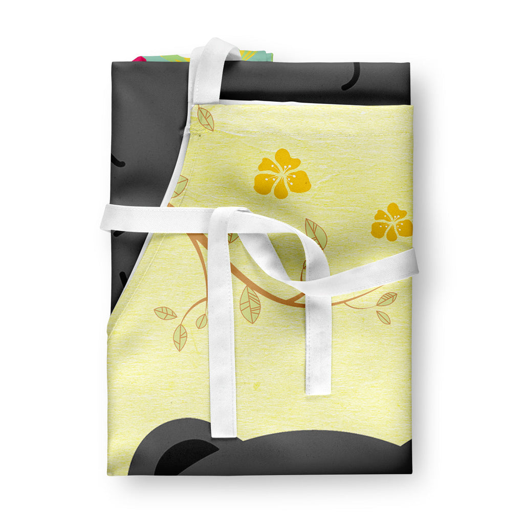 Easter Eggs Chow Chow Black Apron Cooking Kitchen Server Baking Crafts Gardening for Adult Women Men, Unisex, Large, Multicolor