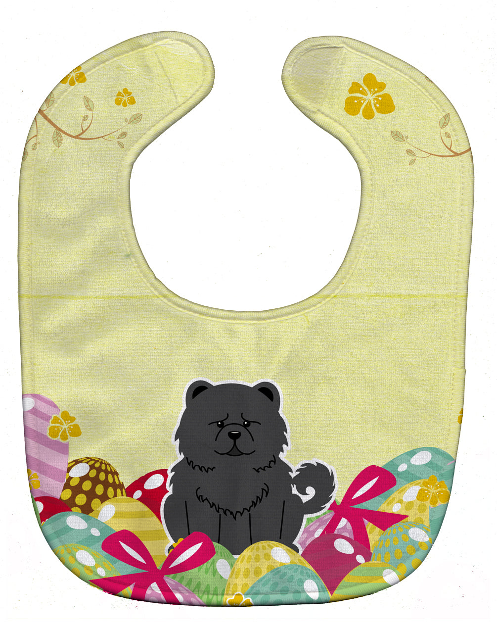 Easter Eggs Chow Chow Black Baby Bib Easy-Clean Baby Bib Baby Feeding Accessory Baby Mealtime Essential, 10 x 13, Multicolor