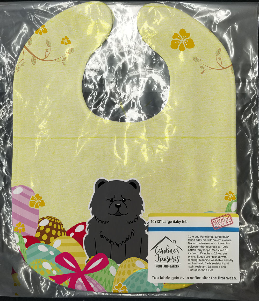 Easter Eggs Chow Chow Black Baby Bib Easy-Clean Baby Bib Baby Feeding Accessory Baby Mealtime Essential, 10 x 13, Multicolor