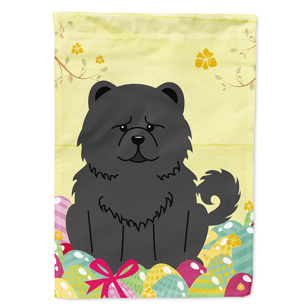 Easter Eggs Chow Chow Black House Flag 28x40 Porch Sleeve Pole Decorative Outside Yard Banner Artwork Wall Hanging, Polyester
