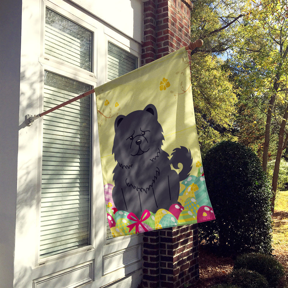 Easter Eggs Chow Chow Black House Flag 28x40 Porch Sleeve Pole Decorative Outside Yard Banner Artwork Wall Hanging, Polyester