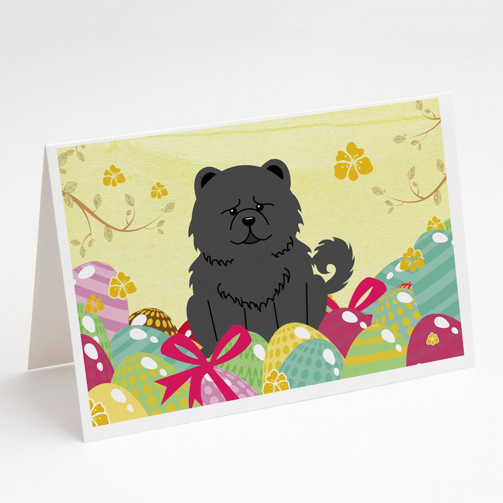 Easter Eggs Chow Chow Black Greeting Cards Pack of 8 Blank Cards with Envelopes Whimsical A7 Size 5x7