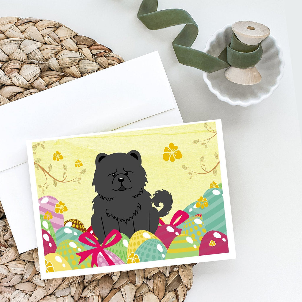 Easter Eggs Chow Chow Black Greeting Cards Pack of 8 Blank Cards with Envelopes Whimsical A7 Size 5x7