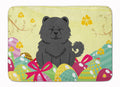 Easter Eggs Chow Chow Black Memory Foam Kitchen Mat Machine Washable Anti-Fatigue Cushion Comfort Bath or Kitchen Rug